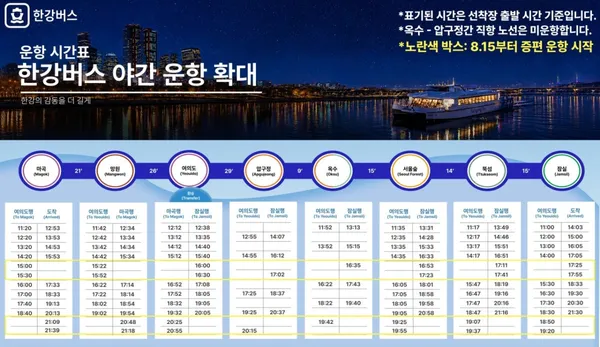 한강버스 옥수선착장