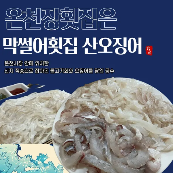 온천장 막썰어횟집 산오징어